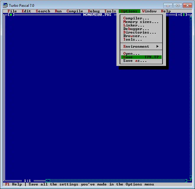 Сохранение файла в Turbo Pascal